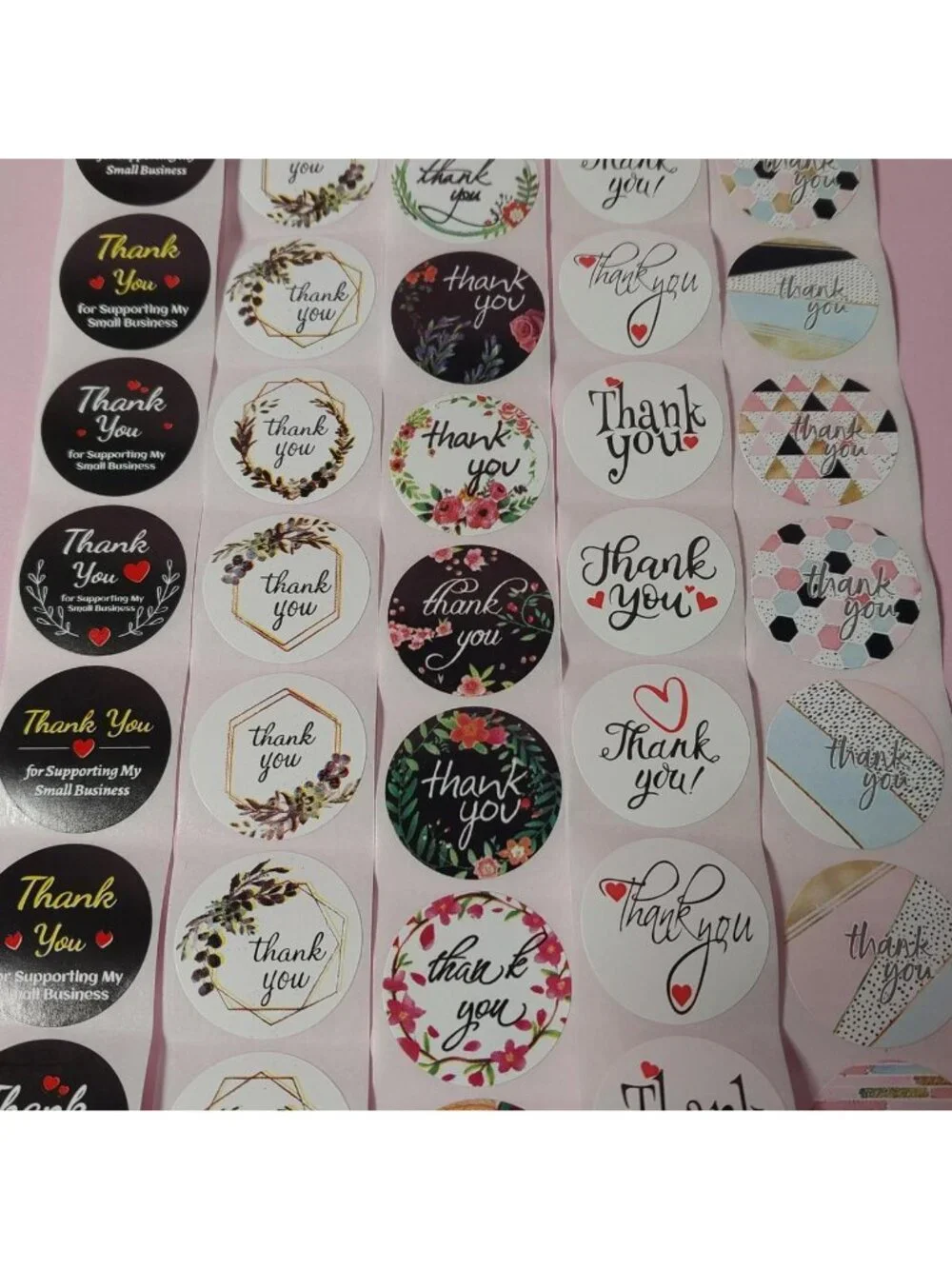 2500 Thank You Stickers Lot size 1 inch 5 rolls